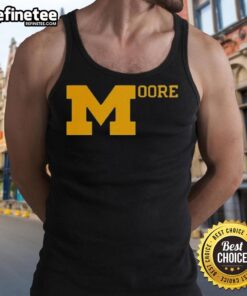 Good Sherrone Moore Michigan Football tank top featuring team colors and logo, perfect for fans and game day attire.