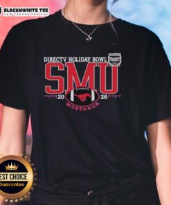 2026 Good SMU Mustangs Holiday Bowl football ladies tee shirt featuring vibrant team colors and logo design.