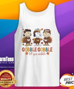 Good Snoopy and Friends Thanksgiving tank top featuring a fun turkey design, perfect for festive celebrations.