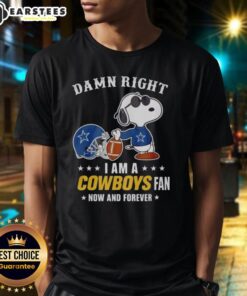 Good Snoopy Football T-Shirt: Proud Cowboys Fan Now and Forever with playful Snoopy graphic, perfect for NFL enthusiasts.