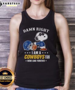Good Snoopy football tank top for Cowboys fans, showcasing Snoopy and a spirited message of loyalty to the team.