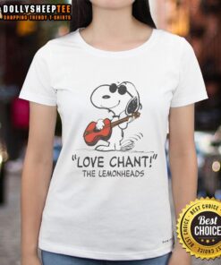 Good Snoopy Love Chant The Lemonheads ladies tee featuring vibrant graphics and a comfortable fit for casual wear.