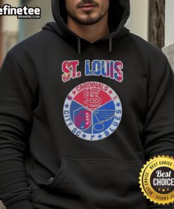 Stylish Good St. Louis hoodie featuring Cardinals and Blues logos, perfect for St. Louis City SC fans.