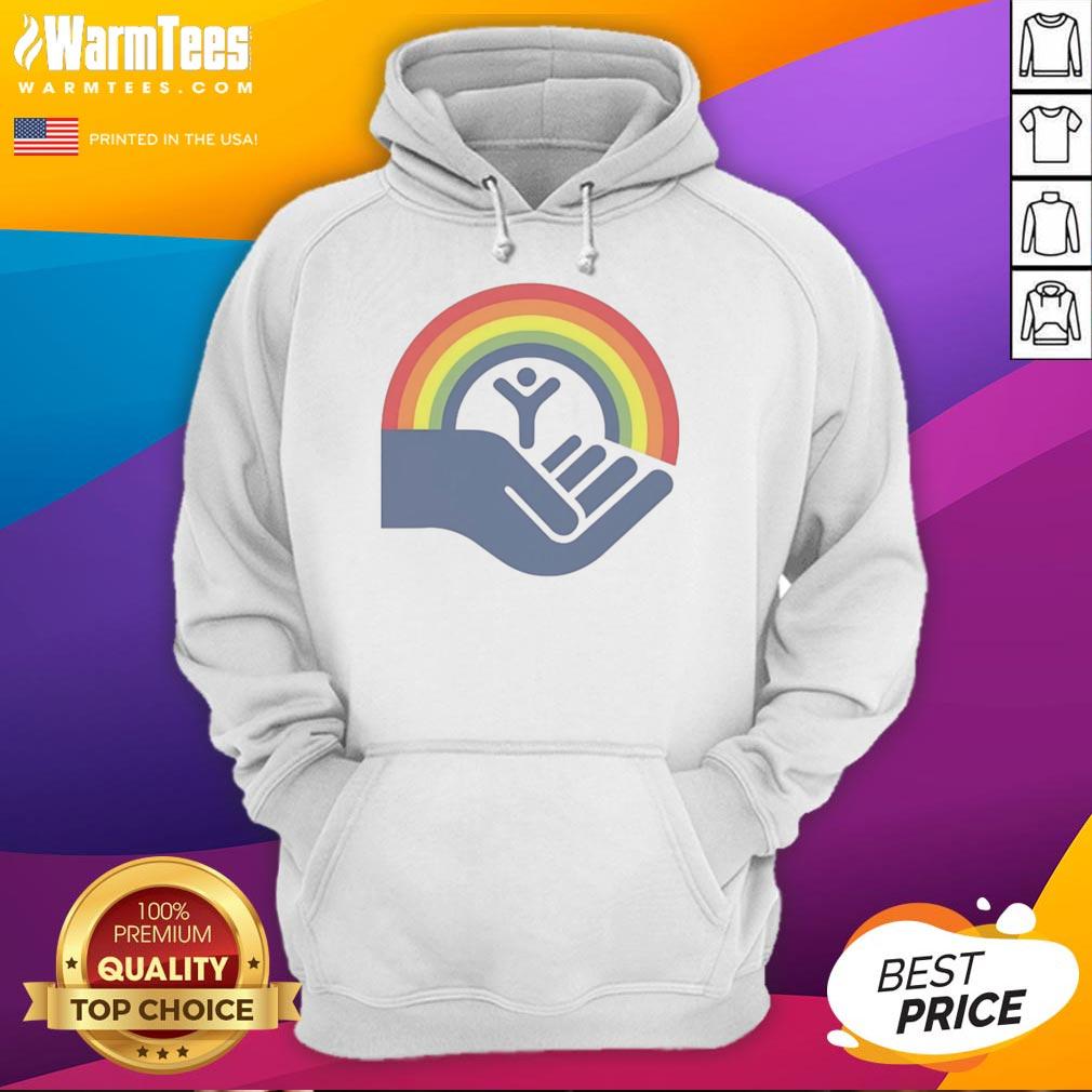 good-step-brothers-brennan-huff-united-way-rainbow-hoodie Good Step Brothers' Brennan Huff wearing a United Way rainbow hoodie, promoting inclusivity and community support.