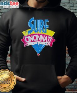 Good Surf Cincinnati Hoodie in vibrant colors, showcasing stylish design perfect for surf enthusiasts and casual wear.