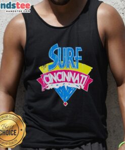 Good Surf Cincinnati tank top featuring a vibrant design, perfect for summer beach outings and casual wear.