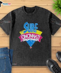 Good Surf Cincinnati washed t-shirt in soft fabric, perfect for casual wear and showcasing your love for surfing.