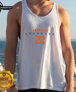 Alt Text: Good Syracuse Lacrosse Number 22 tank top featuring a bold design, perfect for fans and athletes.