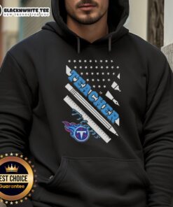 Good Tennessee Titans football hoodie for teachers featuring an American flag design, perfect for game day and classroom wear.