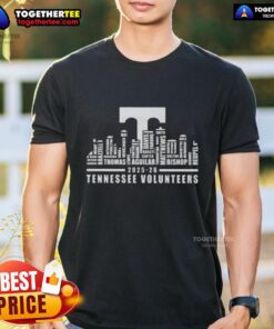 Good Tennessee Volunteers 2025-26 All Names City Skyline T-Shirt featuring vibrant design and team spirit.