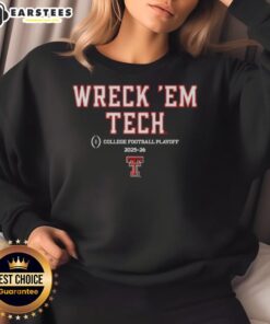 Texas Tech Red Raiders Football 2025 CFB Playoff slogan sweatshirt in red, perfect for fans to show team spirit.