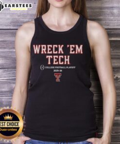 Good Texas Tech Red Raiders Football 2025 CFB Playoff slogan tank top featuring bold team colors and logo design.