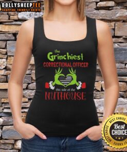 Good The Grinchiest Correctional Officer tank top featuring a playful design, perfect for holiday and casual wear.