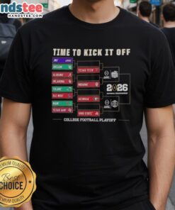Good Time To Kick It Of College Football Playoff 2025 26 T-Shirt featuring vibrant graphics and team spirit design.