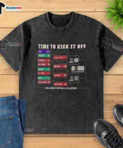 Good Time to Kick It Off College Football Playoff 2025-26 washed t-shirt featuring vibrant team graphics and relaxed fit.