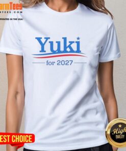 Good Tsunoda Yuki for 2027 Vcarb Campaign Logo on a stylish ladies tee, promoting motorsport fashion.