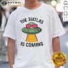 Good UFO The Biatlas Is Coming T-Shirt featuring a vibrant alien graphic and bold typography, perfect for sci-fi fans.