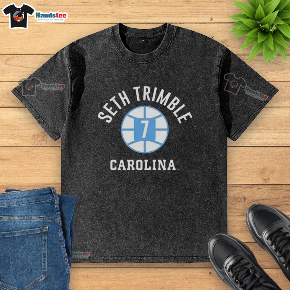 good-unc-tar-heels-basketball-seth-trimble-name-number-ball-7-washed-t-shirt Good UNC Tar Heels basketball washed t-shirt featuring Seth Trimble's name and number, perfect for fans.