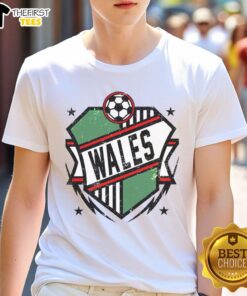 Good Wales Qatar Soccer T-Shirt featuring vibrant graphics and the iconic Wales flag for soccer fans.