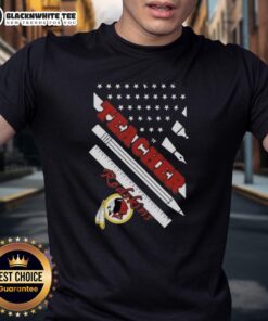 Alt Text: Good Washington Redskins Football X Teacher American Flag T-Shirt featuring a patriotic design for sports fans.