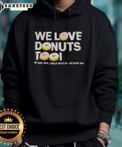 Good We Love Donuts Too hoodie featuring Jay Dee aka J Dilla tribute design, perfect for fans of hip-hop fashion.