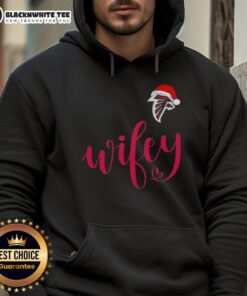 Good Wifey Atlanta Falcons Santa Hat Merry Christmas Hoodie featuring festive design and team spirit for the holidays.