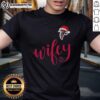 Good Wifey Atlanta Falcons Santa Hat Merry Christmas T-Shirt featuring festive design for NFL fans during the holiday season.