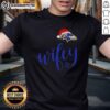 Good Wifey Baltimore Ravens Santa Hat Merry Christmas T-Shirt featuring festive design for Ravens fans.