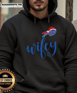 Good Wifey Buffalo Bills Santa hat hoodie, perfect for Christmas cheer and football fans. Merry Christmas style!
