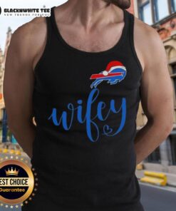 Good Wifey Buffalo Bills Santa Hat Merry Christmas tank top, perfect for festive football fans celebrating the holidays.
