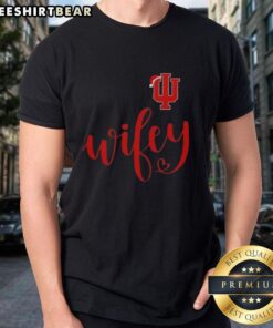Good Wifey Indiana Hoosiers Santa Hat Merry Christmas T-Shirt featuring festive design and team spirit for holiday cheer.