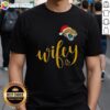 Good Wifey Jacksonville Jaguars Santa Hat Merry Christmas T-Shirt featuring festive design for Jaguars fans.