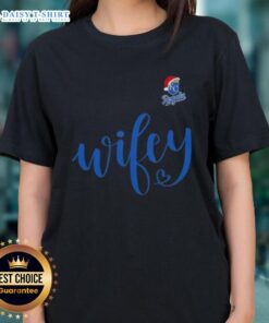 Good Wifey Kansas City Royals Santa Hat Merry Christmas ladies tee featuring festive design for baseball fans.