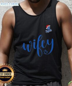 Good Wifey Kansas City Royals Santa Hat Merry Christmas Tank Top featuring festive design for holiday celebrations.
