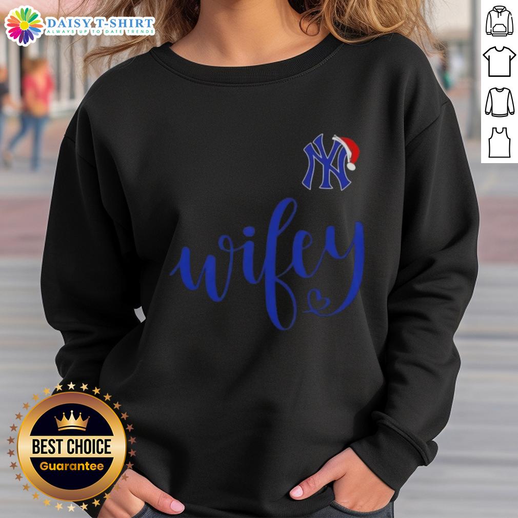 Good Wifey New York Yankees Santa Hat Merry Christmas Sweatshirt Good Wifey New York Yankees Santa Hat Merry Christmas Sweatshirt in festive holiday colors, perfect for Christmas cheer.