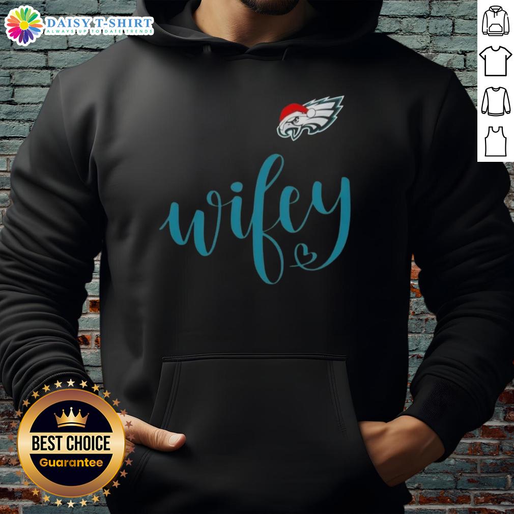 Good Wifey Philadelphia Eagles Santa Hat Merry Christmas Hoodie Good Wifey Philadelphia Eagles Santa Hat Merry Christmas Hoodie in festive holiday colors, perfect for game day celebrations.
