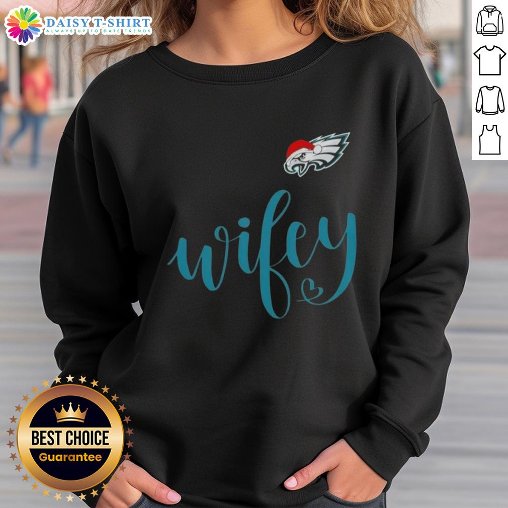 Good Wifey Philadelphia Eagles Santa Hat Merry Christmas Sweatshirt Good Wifey Philadelphia Eagles Santa Hat Merry Christmas Sweatshirt, perfect festive apparel for Eagles fans during the holidays.
