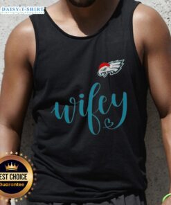 Good Wifey Philadelphia Eagles Santa Hat Merry Christmas Tank Top, perfect for holiday cheer and game day spirit.