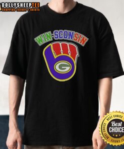 Good Wisconsin City sports t-shirt featuring Milwaukee Brewers, Green Bay Packers, and Wisconsin Badgers logos.