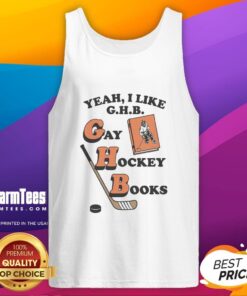 Alt Text: Good Yeah I Like G.H.B. Gay Hockey Books tank top featuring a vibrant design, perfect for LGBTQ+ hockey enthusiasts.