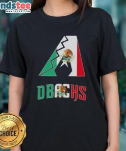 Happy Arizona Diamondbacks baseball ladies tee featuring a vibrant Mexican flag design for stylish fans.