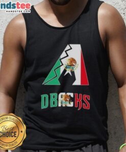 Happy Arizona Diamondbacks baseball tank top featuring a vibrant Mexican flag design, perfect for game day style.