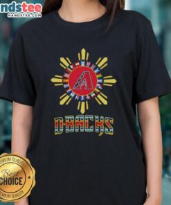 Happy Arizona Diamondbacks X Hispanic ladies tee featuring vibrant colors and a stylish design for baseball fans.
