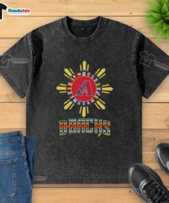 Happy Arizona Diamondbacks X Hispanic washed t-shirt featuring vibrant colors and stylish design for fans.