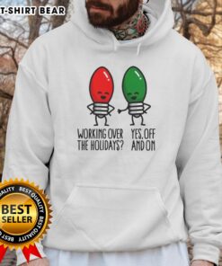 Funny 'Happy Christmas Lights' hoodie perfect for working over holidays in 2025, adding festive cheer to your wardrobe.