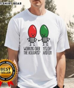 Funny 2025 T-Shirt with 'Happy Christmas Lights Pun' design, perfect for holiday celebrations and seasonal humor.