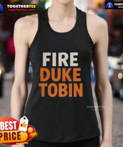 Happy Cincinnati Bengals NFL fire Duke Tobin letter tank top worn by a fan at a game, showcasing team spirit and style.