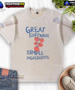 Happy Great Software Simple Ingredients washed t-shirt featuring a vibrant design and comfortable fit for everyday wear.
