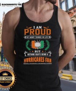 Happy tank top celebrating pride in being a Miami Hurricanes fan, showcasing vibrant colors and team spirit.