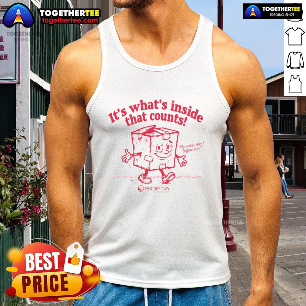 Happy It'S Whats Inside That Counts Bidfta Tank Top Happy BidFTA tank top featuring 'What's Inside That Counts' design, perfect for casual wear and uplifting messages.
